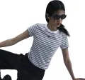 Футболка жіноча Nike SPORTSWEAR CHILL KNIT SLIM STRIPED біло-сіра HF9524-100