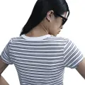 Футболка жіноча Nike SPORTSWEAR CHILL KNIT SLIM STRIPED біло-сіра HF9524-100