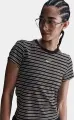 Футболка женская Nike SPORTSWEAR CHILL KNIT SLIM STRIPED черно-темно-серая HF9524-010