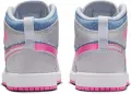 Кроссовки детские Nike AIR JORDAN 1 MID SE (PS) светло-серо-голубо-розовые HQ1998-400