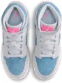 Кроссовки подростковые Nike AIR JORDAN 1 MID SE (GS) светло-серо-голубо-розовые HQ1999-400