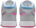 Кроссовки подростковые Nike AIR JORDAN 1 MID SE (GS) светло-серо-голубо-розовые HQ1999-400