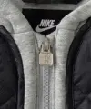 Куртка детская Nike FLEECE HOODED QUILT черно-серая 86N071-023