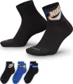 Шкарпетки Nike EVERYDAY PLUS ANKLE SOCKS чорні, сині (3 пари) HJ9378-902