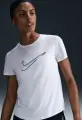 Футболка для бега женская Nike ONE SWOOSH DRI-FIT белая HJ2204-100