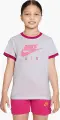 Футболка подростковая Nike AIR серо-розовая DO4641-051