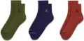 Носки Nike JORDAN EVERYDAY ANKLE оливковые, темно-синие, темно-оранжевые (3 пары) DX9655-912