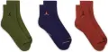 Носки Nike JORDAN EVERYDAY ANKLE оливковые, темно-синие, темно-оранжевые (3 пары) DX9655-912