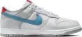 Кроссовки Nike DUNK LOW серебряно-голубо-красные HF0391-001