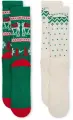 Шкарпетки Nike EVERYDAY PLUS CUSHIONED WINTER WONDERLAND CREW зелено-червоно-білі (2 пари) HV6939-901