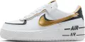 Кроссовки женские Nike AIR FORCE 1 SHADOW бело-черно-золотые CI0919-125