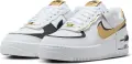 Кроссовки женские Nike AIR FORCE 1 SHADOW бело-черно-золотые CI0919-125