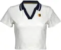 Поло для тенісу жіноче Nike NIKECOURT COLLECTION DRI-FIT CROPPED кремово-темно-синє IB0772-133