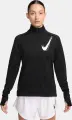 Реглан для бігу жіночий Nike SWOOSH DRI-FIT 1/2-ZIP MID LAYER чорний HJ2225-010