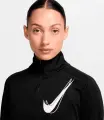 Реглан для бігу жіночий Nike SWOOSH DRI-FIT 1/2-ZIP MID LAYER чорний HJ2225-010