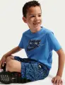 Комплект летний детский Nike DRI-FIT AIR сине-черный 86P001-UL2