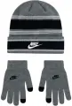 Зимний набор аксессуаров детский Nike MULTI STRIPE серо-черный 8A3047-GOR