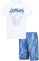 Комплект літній дитячий Nike JORDAN біло-блакитний 85C996-U1R