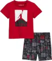 Комплект літній дитячий Nike JORDAN червоно-темно-сірий 65A600-023
