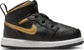 Кросівки дитячі Nike JORDAN 1 MID (TD) чорно-золоті DQ8425-071