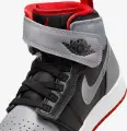 Кросівки підліткові Nike AIR JORDAN 1 HI FLYEASE (GS) сіро-чорно-червоні DC7986-010