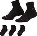 Носки детские Nike JORDAN JUMPMAN QUARTER черно-красные (3 пары) UJ0009-023