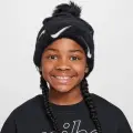 Шапка подростковая Nike PEAK POM BEANIE черно-белая FZ3062-010
