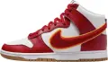 Кроссовки Nike DUNK HI RETRO UNIVERSITY красно-белые DR8805-101