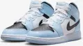 Кросівки підліткові Nike AIR JORDAN 1 MID (GS) блакитно-чорно-білі 555112-401