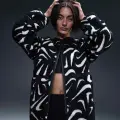 Куртка жіноча Nike SPORTSWEAR LOOSE HIGH-PILE чорно-біла FV8025-010