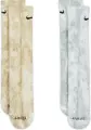 Шкарпетки Nike EVERYDAY PLUS CUSHIONED TIE-DYE CREW бежеві, сірі (2 пари) DM3407-912
