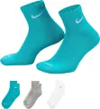 Шкарпетки Nike EVERYDAY PLUS CUSHIONED TRAINING ANKLE бірюзові, сірі, білі (3 пари) SX6890-967