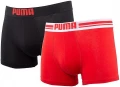 Труси (боксерки) Puma PLACED LOGO BOXER 2P червоно-чорні 90651907