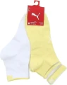 Носки женские Puma SHORT SOCK STRUCTURE 2P WOMEN бело-желтые (2 пары) 103002001-013
