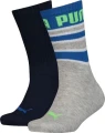 Шкарпетки дитячі Puma BOYS CLASSIC SOCK 2P STRIPES чорно-сірі (2 пари) 104003001-030