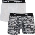 Труси (боксерки) Puma LOGO AOP BOXER 2P сіро-біло-чорні, сірі (2 пари) 501003001-200