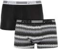 Труси (боксерки) Puma WORLDHOOD STRIPE TRUNK 2P чорно-сіро-білі, чорні (2 пари) 501004001-200