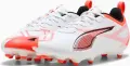 Бутсы детские Puma ULTRA 5 PLAY FG/AG бело-коралловые 108170-01
