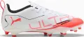 Бутсы детские Puma ULTRA 5 PLAY FG/AG бело-коралловые 108170-01