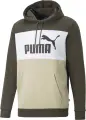 Худи Puma ESSENTIALS+ COLORBLOCK оливково-бело-бежевое 670168-64