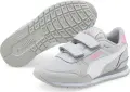 Кроссовки детские Puma ST RUNNER V3 MESH серо-бело-розовые 385511-03
