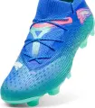 Бутси жіночі Puma FUTURE 7 ULTIMATE FG/AG бірюзово-синьо-коралові 107917-01
