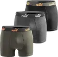 Труси (боксери) Puma EVERYDAY COTON STRETCH оливкові, сірі, чорні (3 штуки) 100003547-003