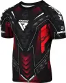 Футболка компрессионная RDX COMPRESSION SHIRT HALF SLEEVES IMMAF-1 черно-красная CSH-IMF-1R