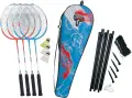 Набір для бадмінтону Talbot BADMINTON SET 4-FIGHTER (4 ракетки, 3 волани, сітка, чохол) блакитно-червоно-білий 449416