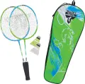 Набір для бадмінтону дитячий Talbot BADMINTON SET 2-ATTACKER JUNIOR (2 ракетки, 2 волани, чохол) салатово-блакитний 449410