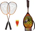 Набір для швидкісного бадмінтону Talbot SPEED BADMINTON SET SPEED 2200 (2 ракетки, 3 волани, чохол) оранжево-чорний 490112