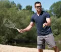Набір для швидкісного бадмінтону Talbot SPEED BADMINTON SET SPEED 7700 (2 ракетки, 6 воланів, лінії для корту, чохол) світло-сіро-чорний 490117