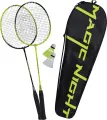 Набір для бадмінтону Talbot BADMINTON SET MAGIC NIGHT LED (2 ракетки, 2 волана та чохол) жовто-чорний 449405