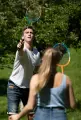 Набір для бадмінтону Talbot BADMINTON SET 2-ATTACKER (2 ракетки, 2 волана та чохол) оранжево-блакитний 449411